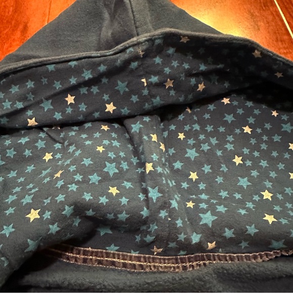 Aeropostale Y2K Blue and Navy Button Front Hoodie with Star Pattern Hoodie - Picture 4 of 6